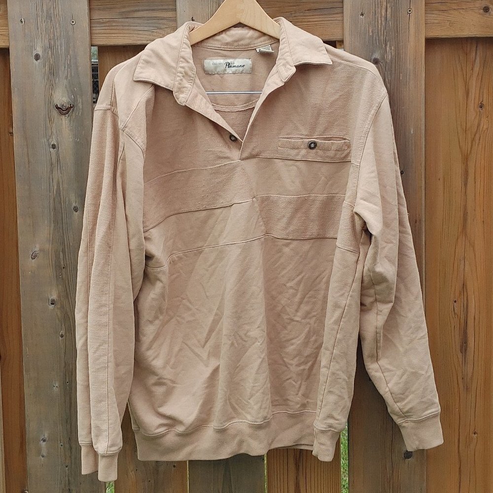 ATTRACTIVE Men's Camel Penman's Long Sleeve Sweater Size Large Long Slee…
